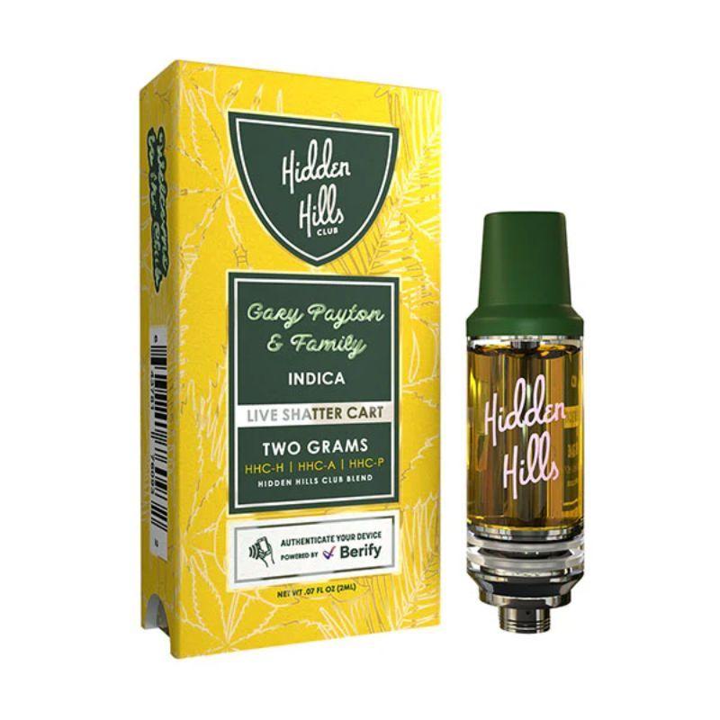 HIDDEN HILLS LIVE SHATTER (HHC-H + HHC-A + HHC-P) 2 GRAM CARTRIDGE GARY PAYTON & FAMILY (INDICA) 643781760932