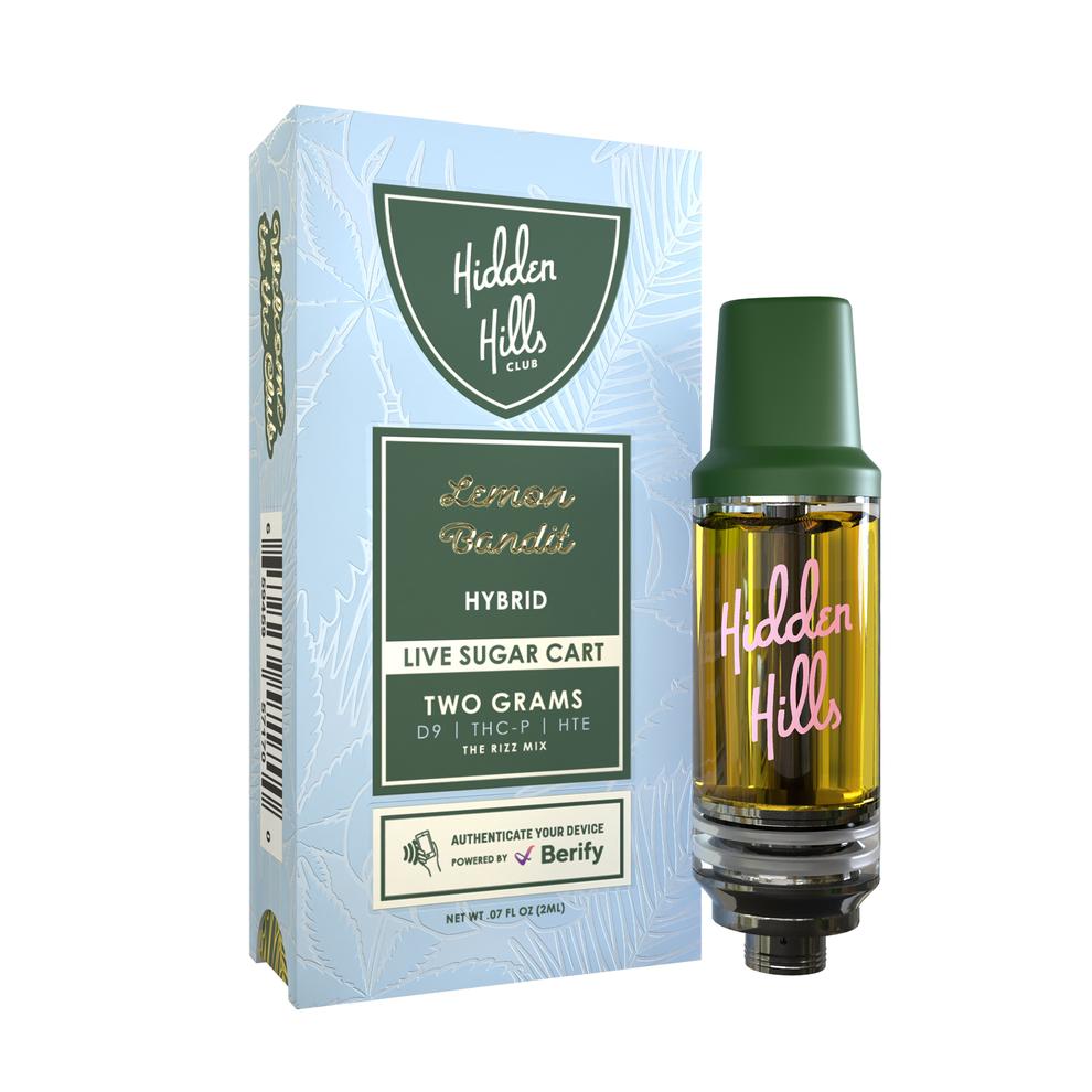 HIDDEN HILLS LIVE SUGAR BLEND (D9 + THC-P + HTE) 2ML CART LEMON BANDIT (HYBRID) 659459571700