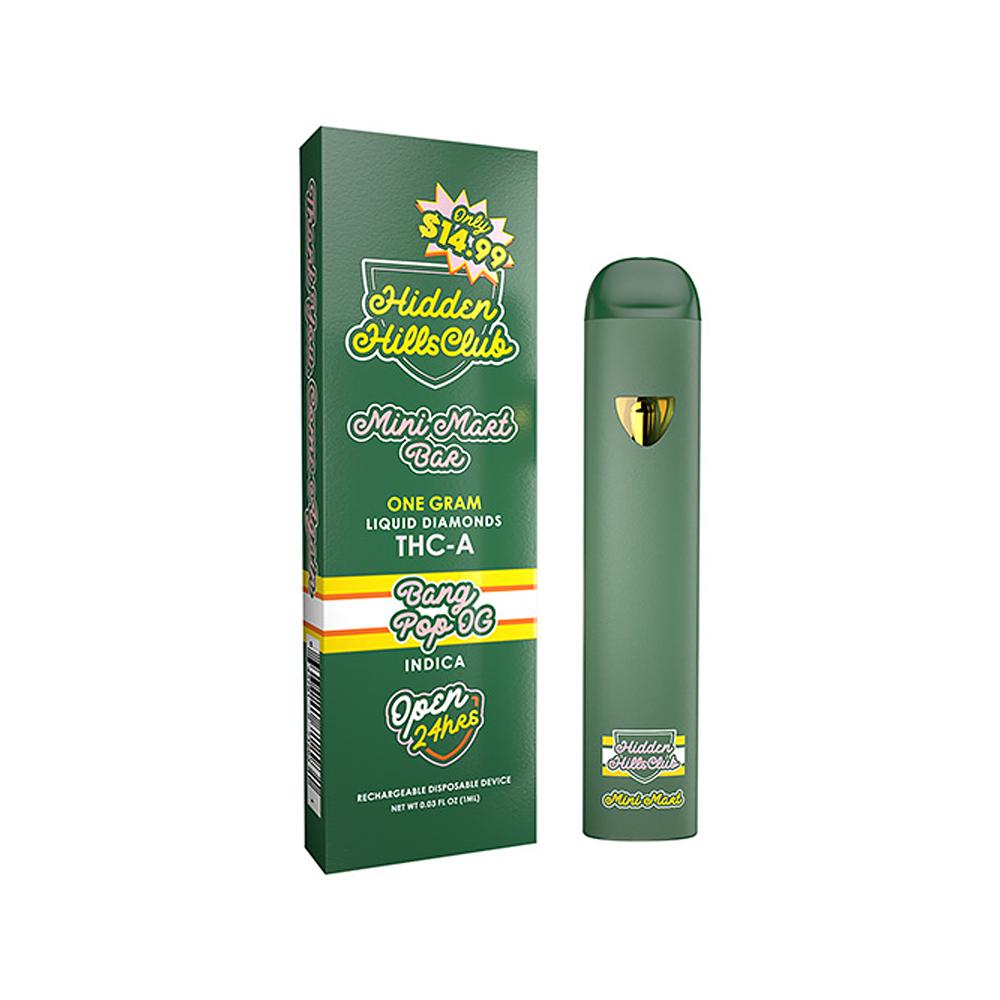 HIDDEN HILLS MINI MART BAR THC-A LIQUID DIAMONDS 1 GRAM DISPOSABLE