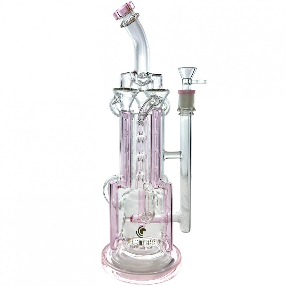 HIGH POINT GLASS 14" MULTI CHAMBER RECYCLER WATER PIPE (JLB207)