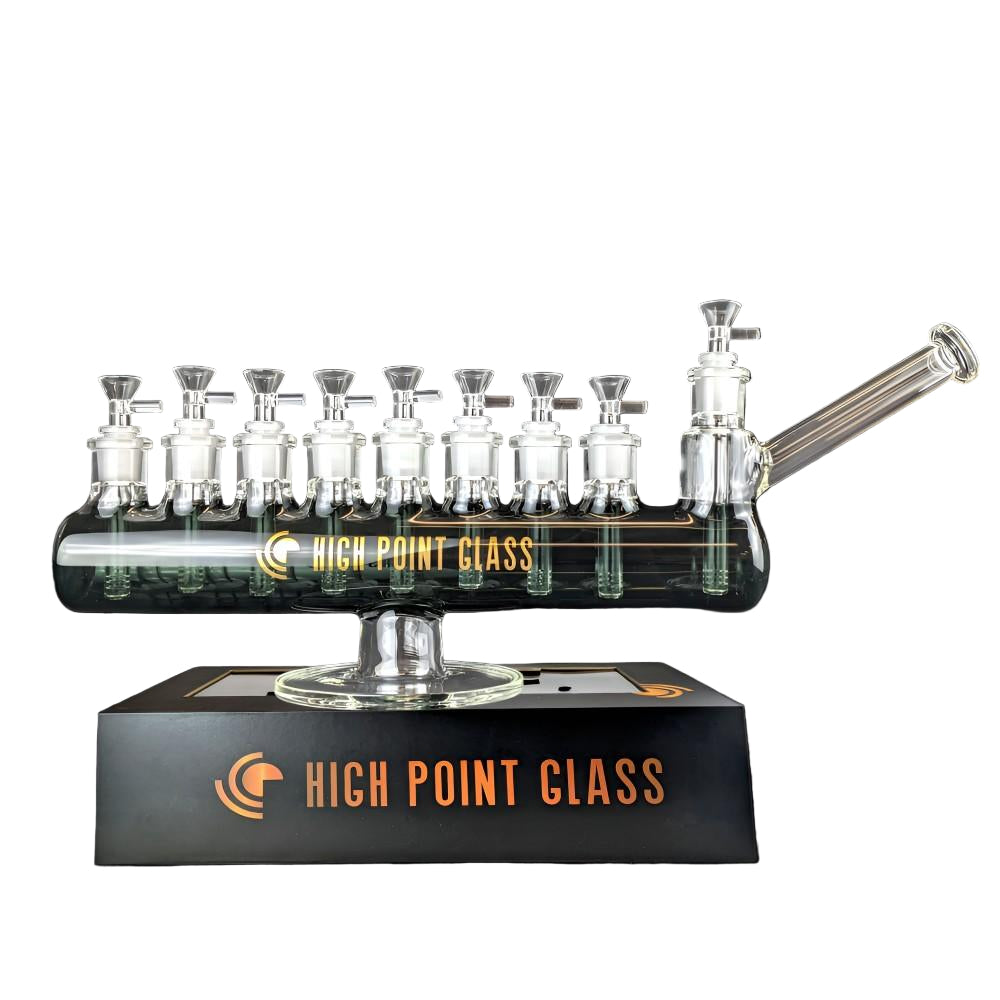 HIGH POINT GLASS SMOKE-LABRAH MENORAH WATER PIPE