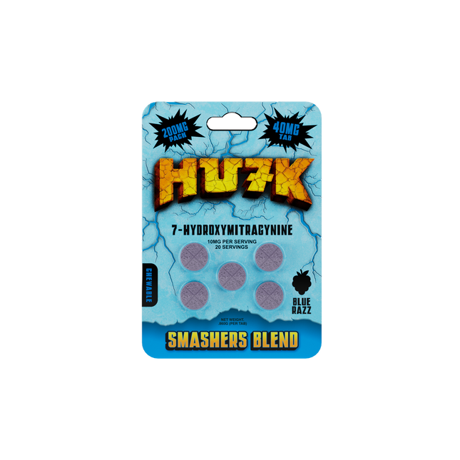 HULK 7-HYDROXYMITRAGYNINE 200MG CHEWABLE TABLETS (40MG x 5CT/PK)