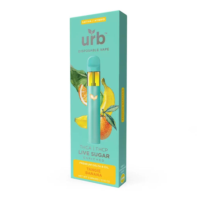URB FINEST THC-A + THC-P LIVE SUGAR BLEND 3ML DISPOSABLE TANGIE BANANA (SATIVA/HYBRID) 810088845086