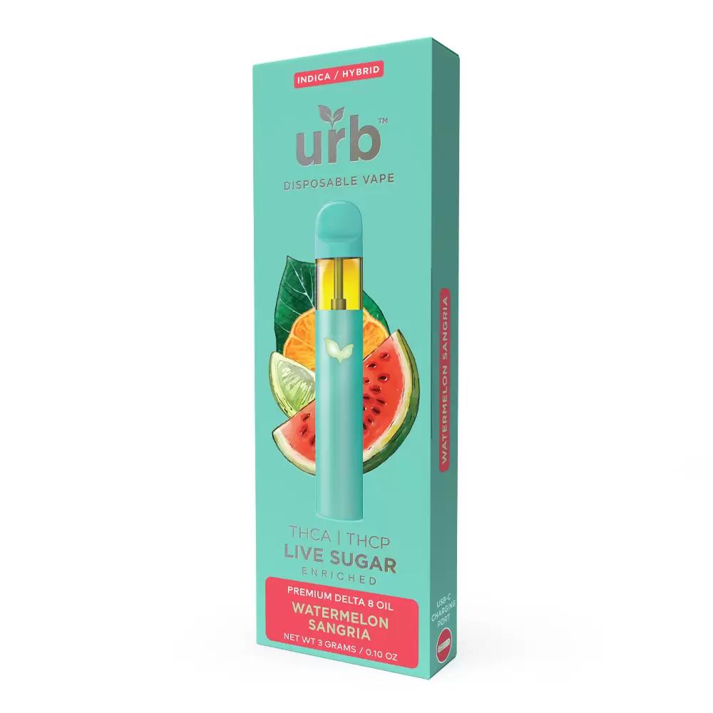 URB FINEST THC-A + THC-P LIVE SUGAR BLEND 3ML DISPOSABLE WATERMELON SANGRIA (INDICA/HYBRID) 810088845109