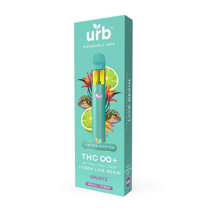 URB THC INFINITY PLUS (D8 | THCA | THCP | THCH) + CBDA LIVE RESIN 3ML DISPOSABLE GRUNTZ (INDICA/HYBRID) 810088846229