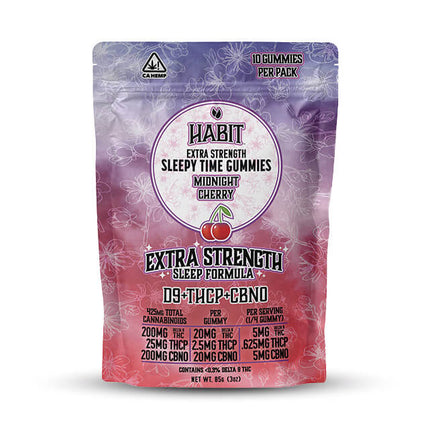 HABIT HIGH SPECTRUM 20MG D9 + 2.5MG THC-P + 20MG CBNO GUMMIES (10CT/BAG) | MIDNIGHT CHERRY