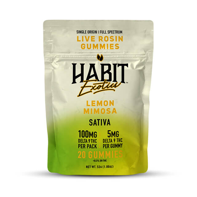 HABIT EXPTOC 300MG LIVE ROSIN D9 GUMMIY BOX (30CT) | LEMON MIMOSA (SATIVA)