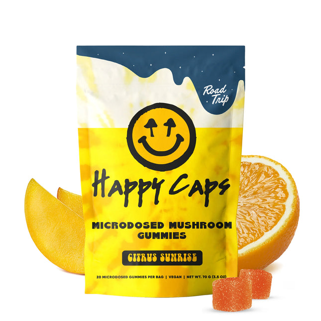 ROAD TRIP x HAPPY CAPS MICRODOSED MUSHROOM GUMMIES (20CT/BAG)