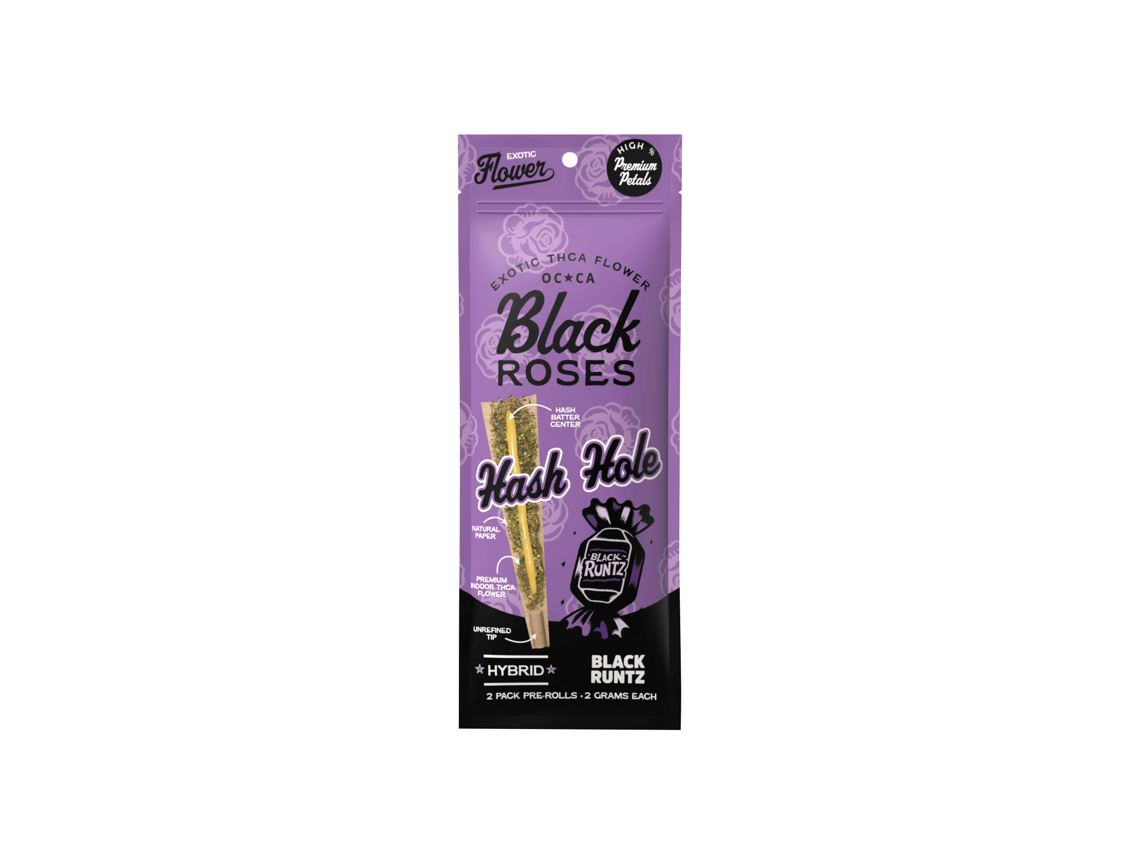 BLACK ROSE THC-A HASH HOLE (2 X 2G PER PACK)