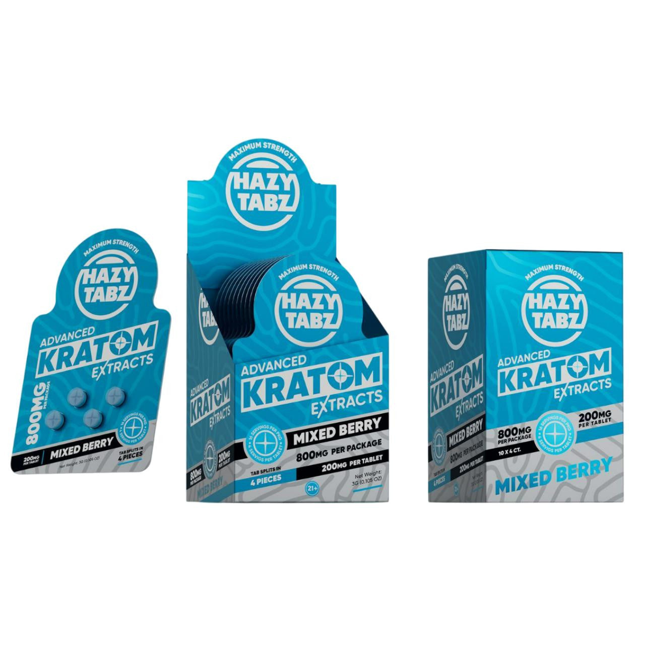 HAZY TABZ KRATOM EXTRACTS 200MG PER TAB (4CT PACK) (10 PACK DISPLAY)