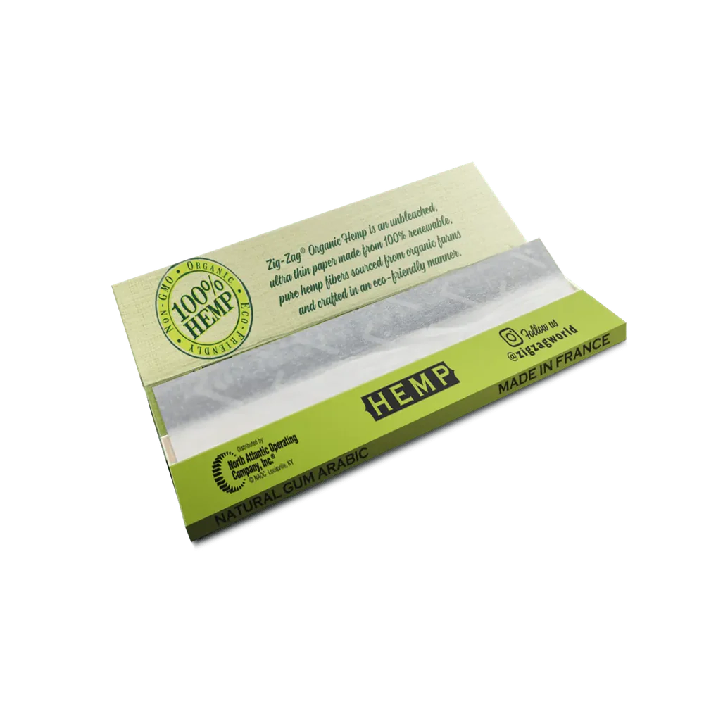 ZIG-ZAG ORGANIC HEMP ROLLING PAPERS KING SLIM (24CT/DISPLAY) | NATURAL GUM