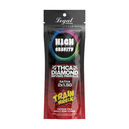 HIGH GRAVITY 2X1.5GM THC-A DIAMOND INFUSED PRE ROLLS