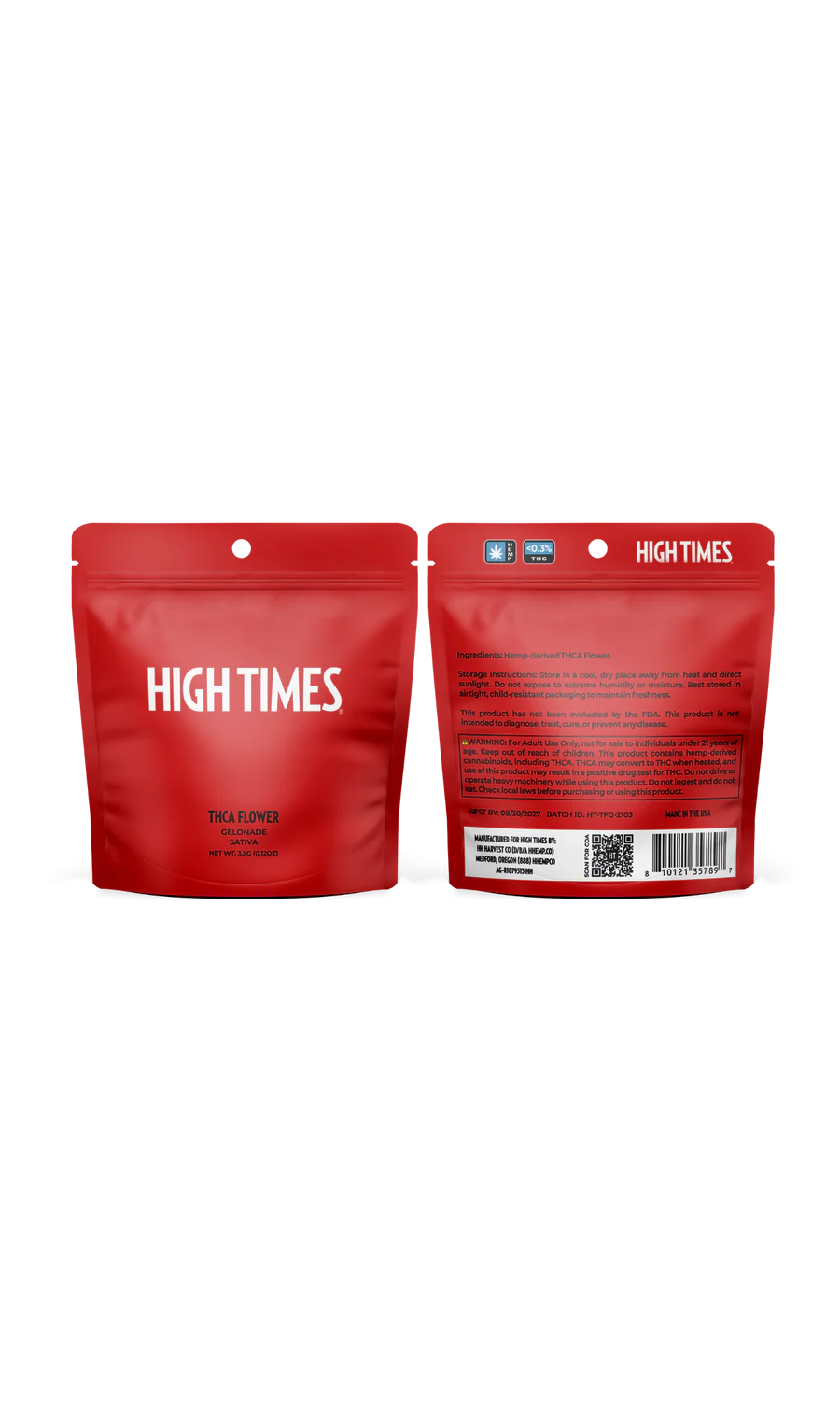 HIGH TIMES THCA FLOWER 3.5G BAG