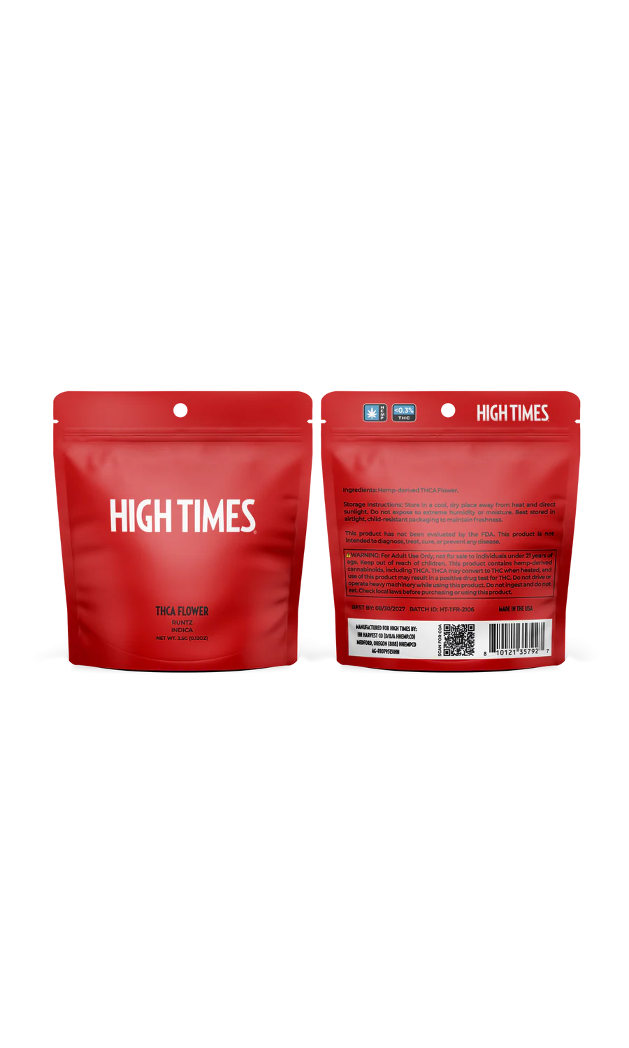 HIGH TIMES THCA FLOWER 3.5G BAG