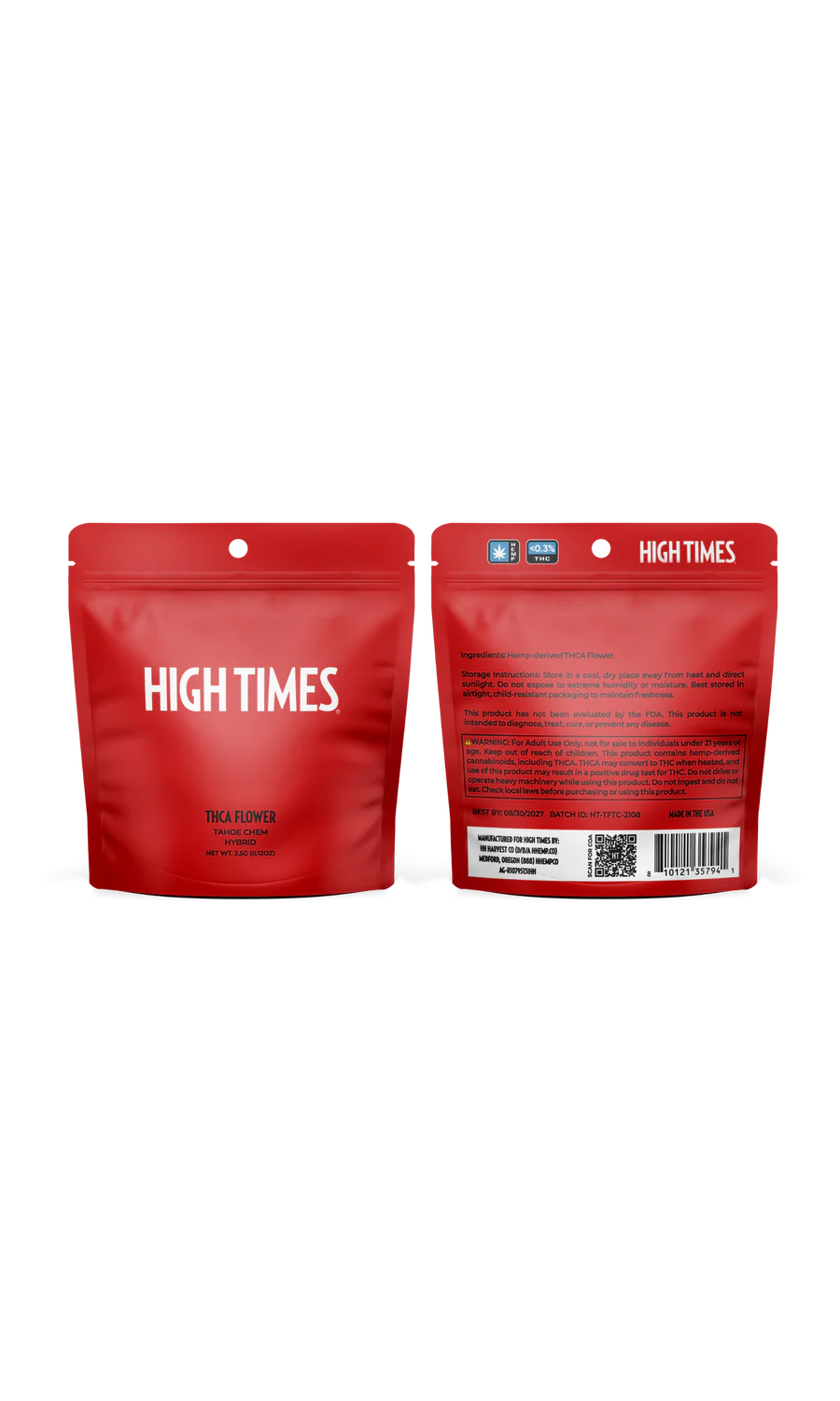 HIGH TIMES THCA FLOWER 3.5G BAG