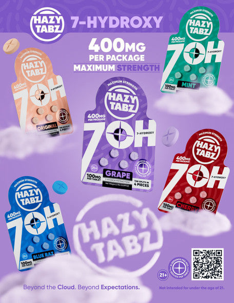 HAZY TABZ 7-HYDROXY 100MG CHEWABLE TABLET (4CT/PACK)