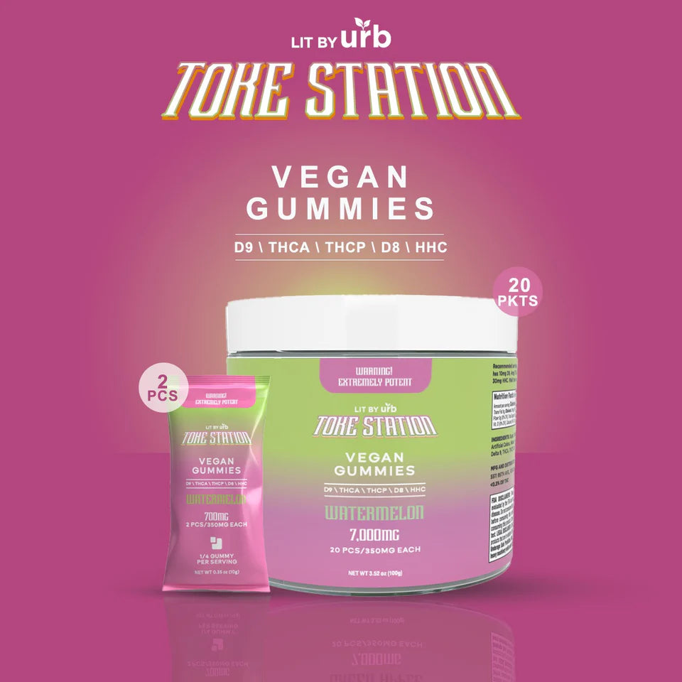 URB X TOKE STATION VEGAN GUMMIES (D9 | THCA | THCP | D8 | HHC) 2CT/PACK (350MG EACH)