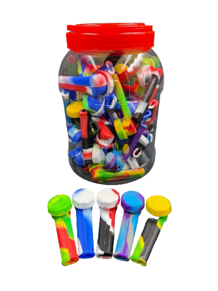 3" SILICONE HAND PIPE (50CT/JAR)