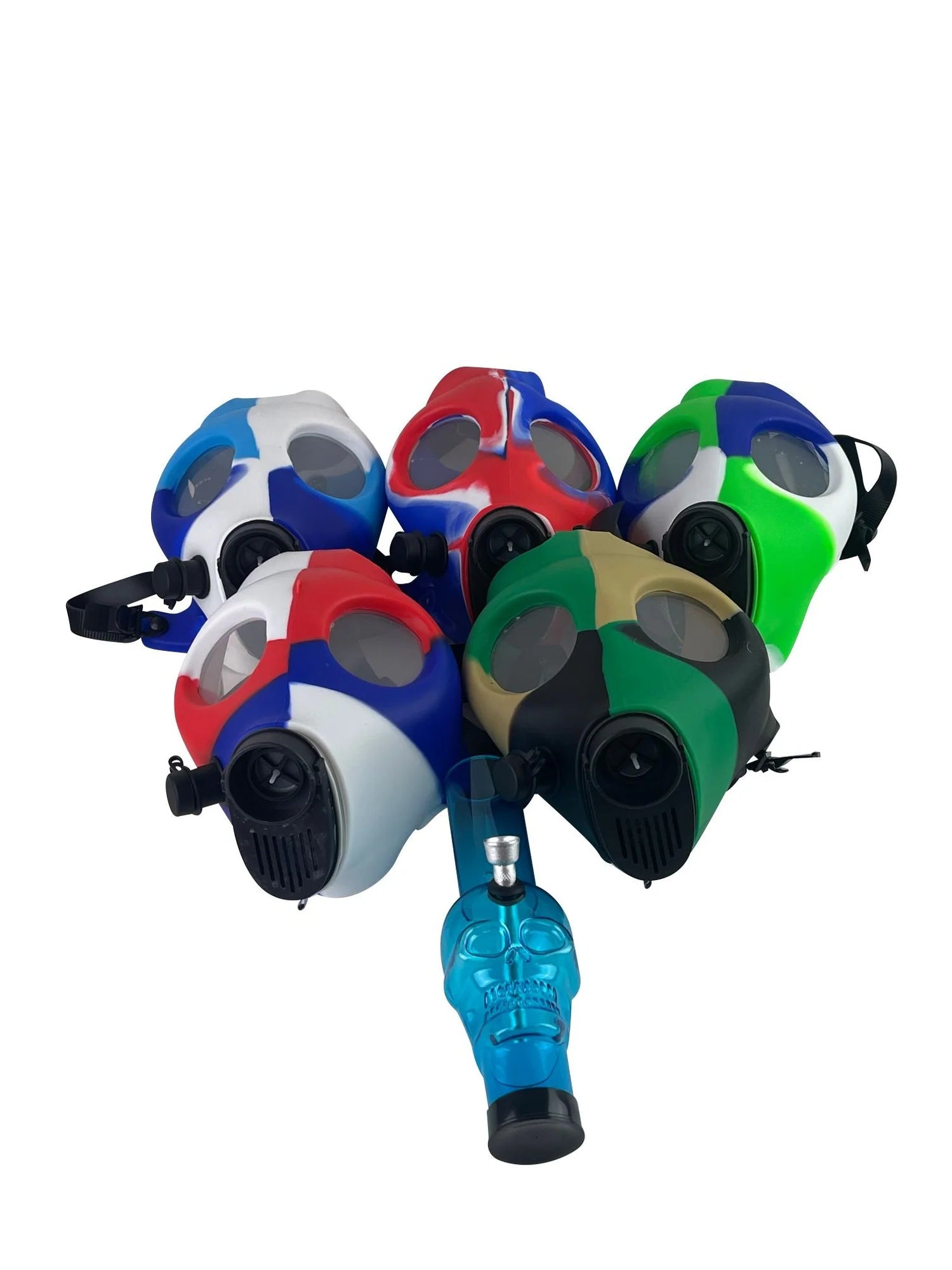MULTICOLOR SILICONE GAS MASK WATER PIPE