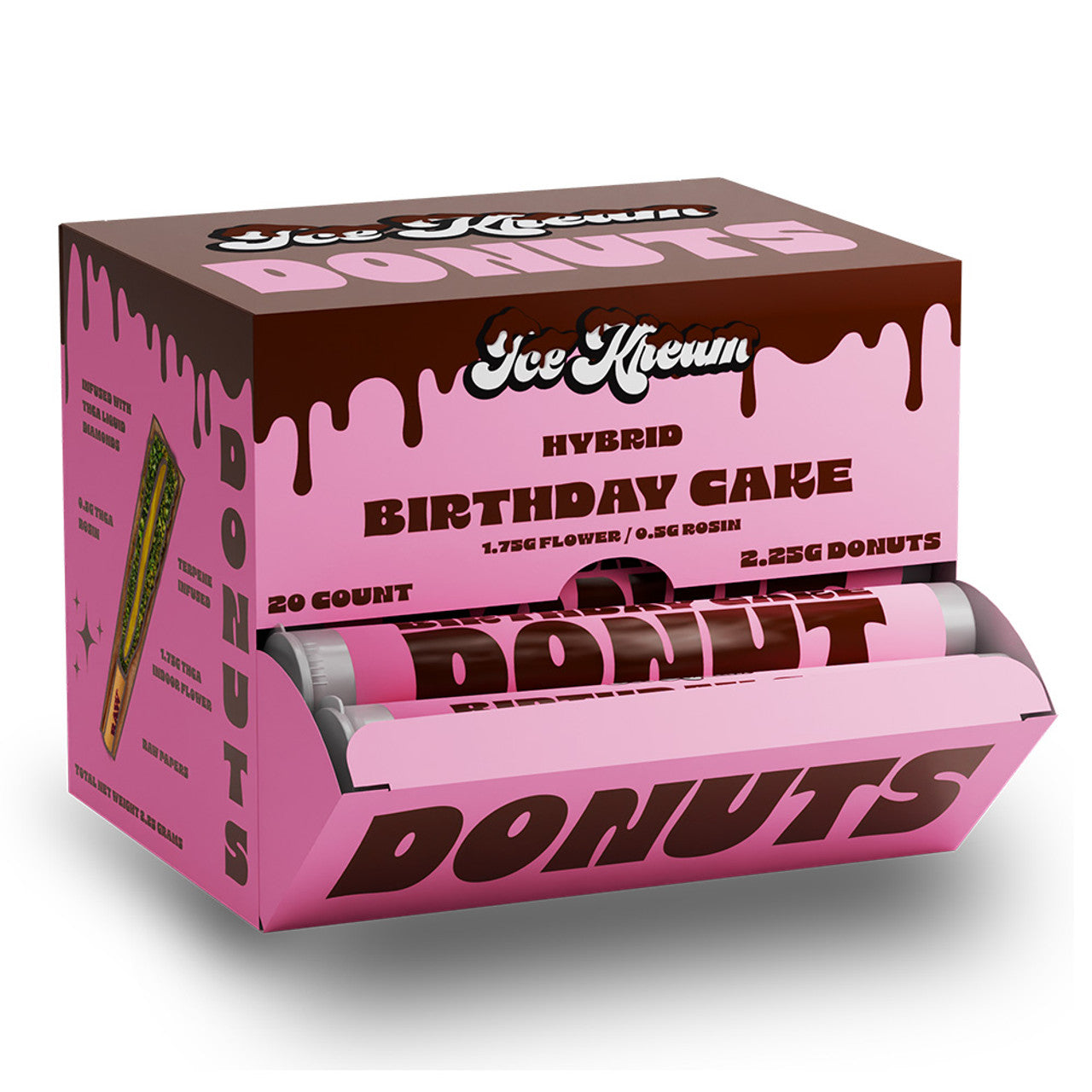 ICE KREAM 2.5 GRAM THC-A ROSIN DIAMOND POWDERED DONUTS (20CT BOX)
