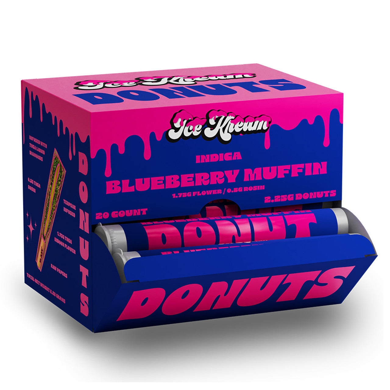 ICE KREAM 2.5 GRAM THC-A ROSIN DIAMOND POWDERED DONUTS (20CT BOX)