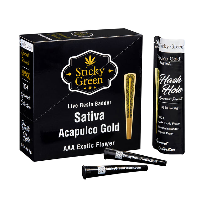 STICKY GREEN THC-A GOURMET COLLECTION LIVE RESIN BADDER 1.5G HASH HOLES (2CT/PACK)