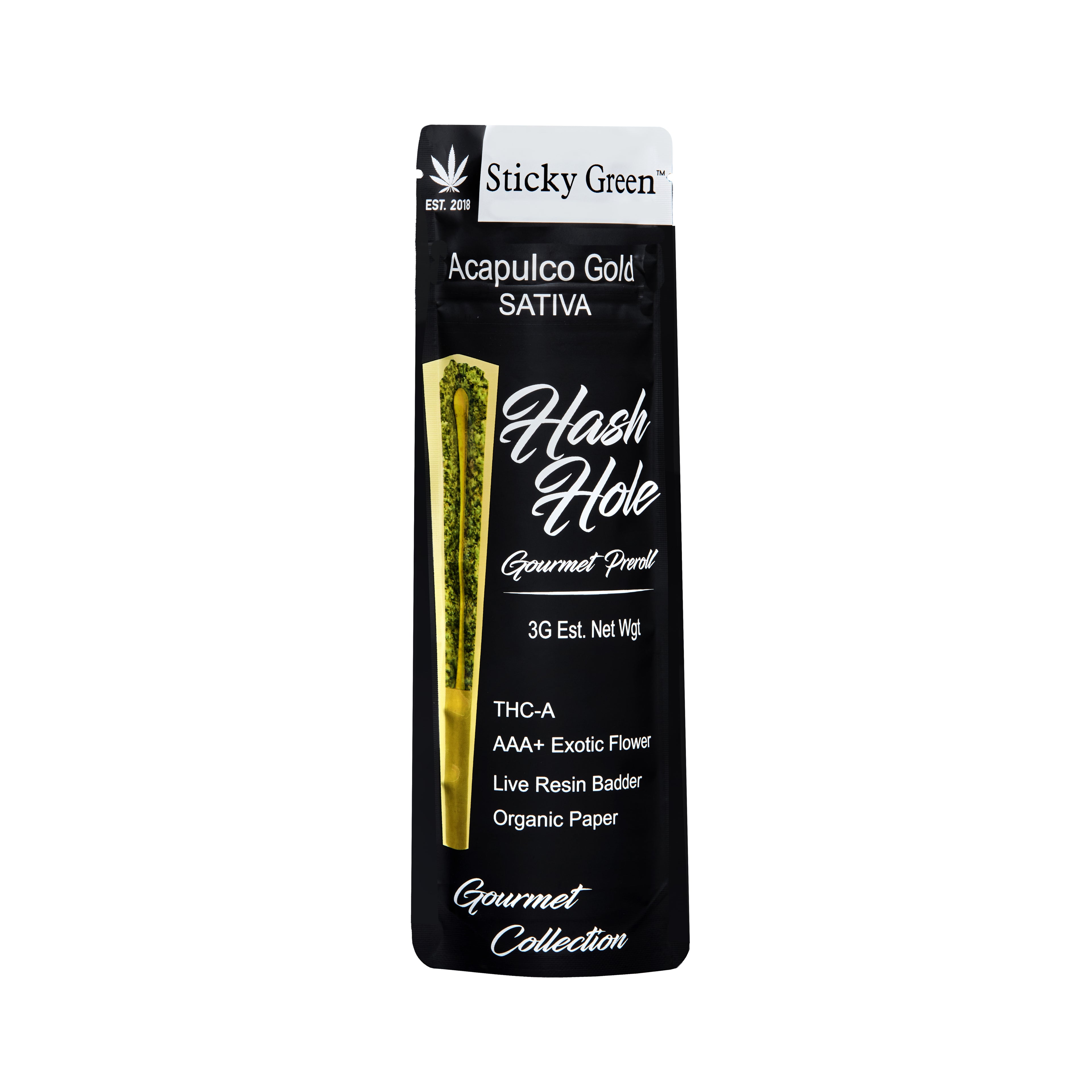 STICKY GREEN THC-A GOURMET COLLECTION LIVE RESIN BADDER 1.5G HASH HOLES (2CT/PACK)