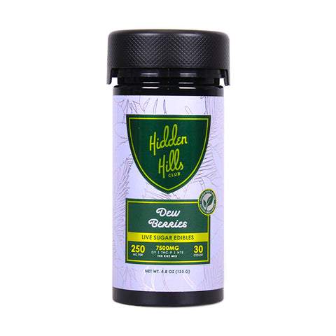 HIDDEN HILLS LIVE SUGAR D9 + THC-P + HTE 7500MG GUMMIES 30CT/JAR DEW BERRIES 679625649514