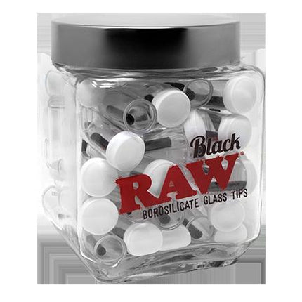 RAW GLASS BLACK TIPS 50CT/JAR Default Title 716165292173