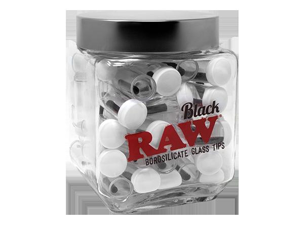 RAW GLASS BLACK TIPS 50CT/JAR