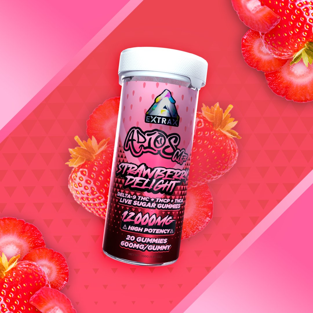 EXTRAX ADIOS MF BLEND THCa LIVE SUGAR 12,000mg/JAR STRAWBERRY DELIGHT 811960035236