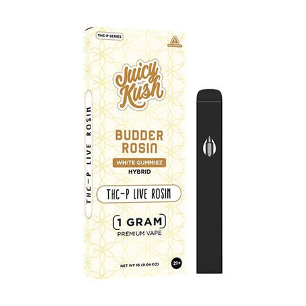 JUICY KUSH BUDDER THC-P LIVE ROSIN 1 GRAM DISPOSABLE WHITE GUMMIEZ (HYBRID) 850021044077