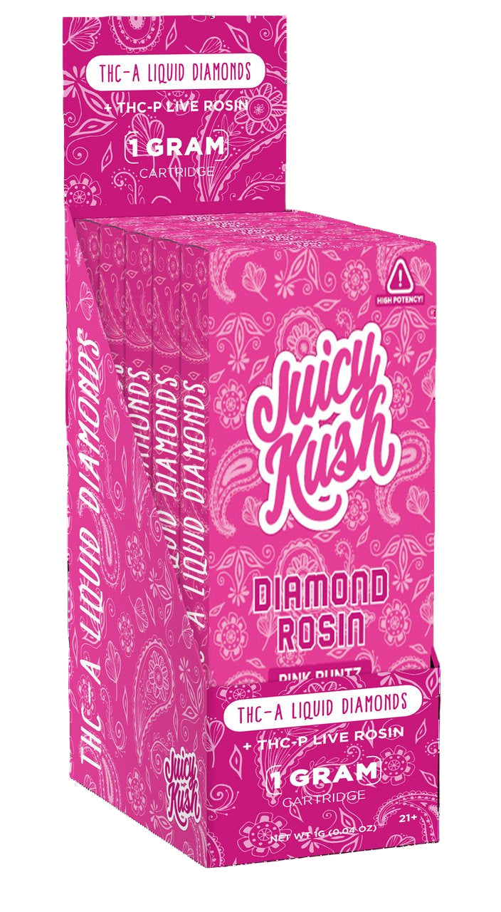 JUICY KUSH THC-A LIQUID DIAMONDS + THC-P LIVE ROSIN 1 GRAM CART PINK RUNTZ (INDICA) 850021044558