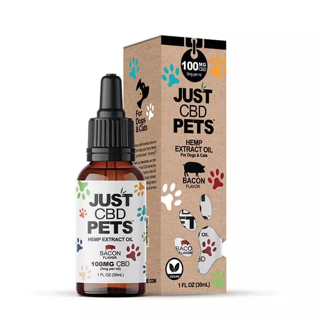 JUST CBD PETS TINCTURE 100MG BOTTLE BACON 696831877081