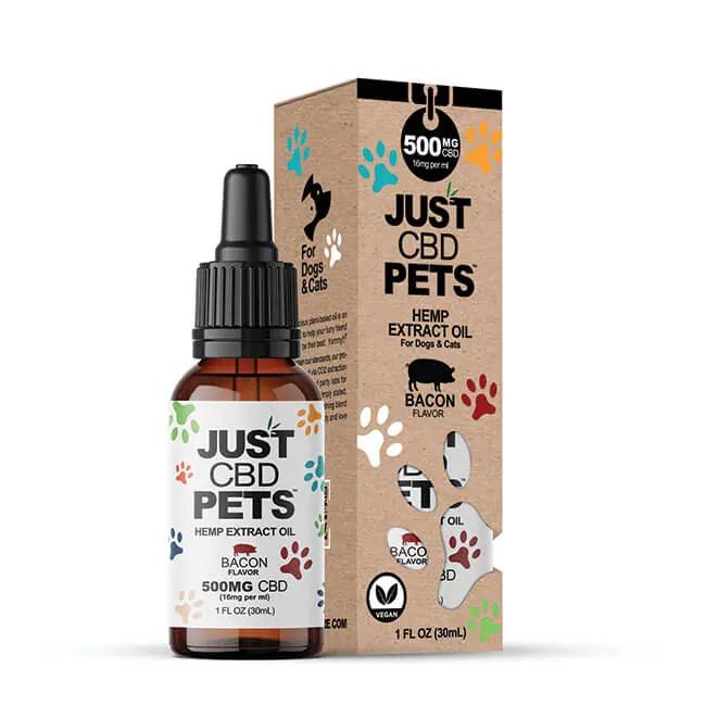 JUST CBD PETS TINCTURE 500MG BOTTLE BACON 696831877104