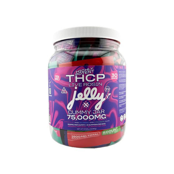 JELLY HIGH POTENCY THCP LIVE ROSIN GUMMY JAR 75,000MG (30 BAG PER JAR | 2500MG PER BAG) | ASSORTED FLAVORS