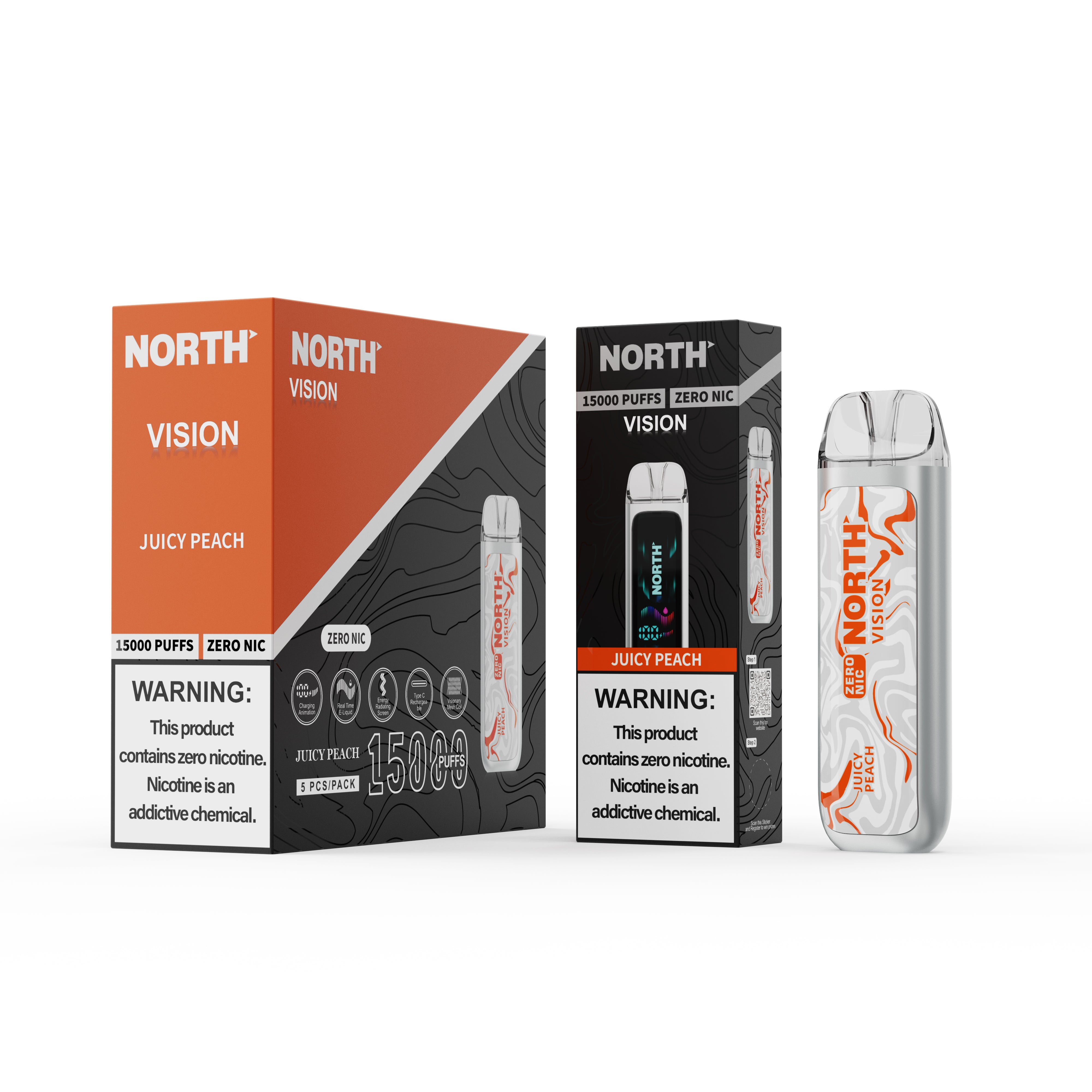 NORTH VISION ZERO NIC 15K PUFFS DISPOSABLE VAPE (5CT DISPLAY) Rising Wholesale Inc. NORTH VISION ZERO NIC 15K PUFFS DISPOSABLE VAPE (5CT DISPLAY) Rising Wholesale Inc.