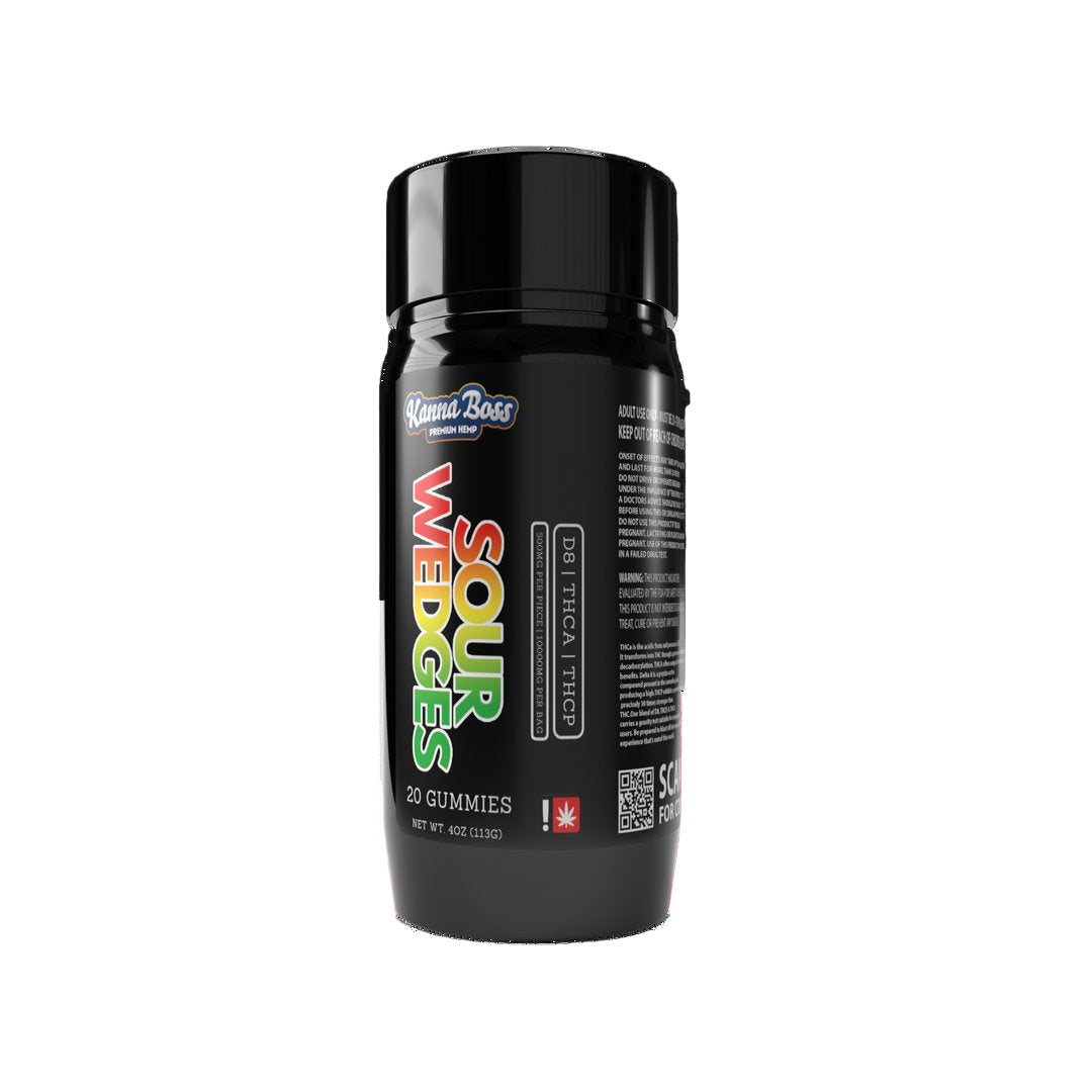 KANNA BOSS SOUR WEDGES GUMMIES 20CT (D8 | THCA | THCP) 10000MG JAR