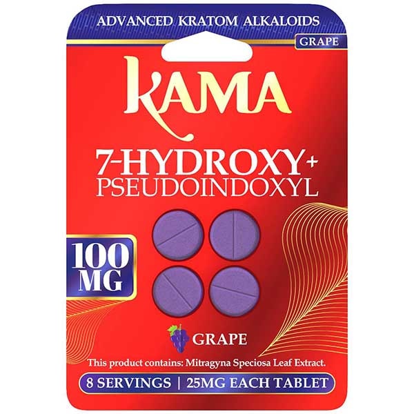 KAMA 7-HYDROXY + PSEUDO 25MG TABLET (4CT PACK)