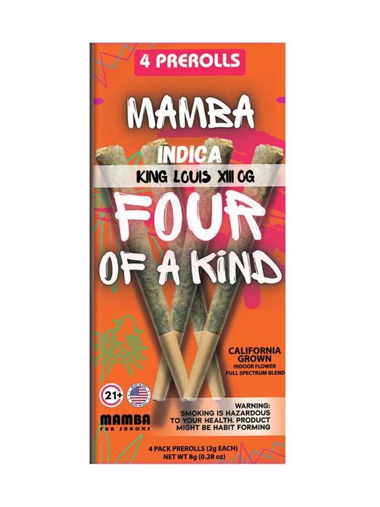 SAMBA FOUR OF A KIND 2G THC-A PRE ROLLS (4CT/PACK, 8G/PACK)