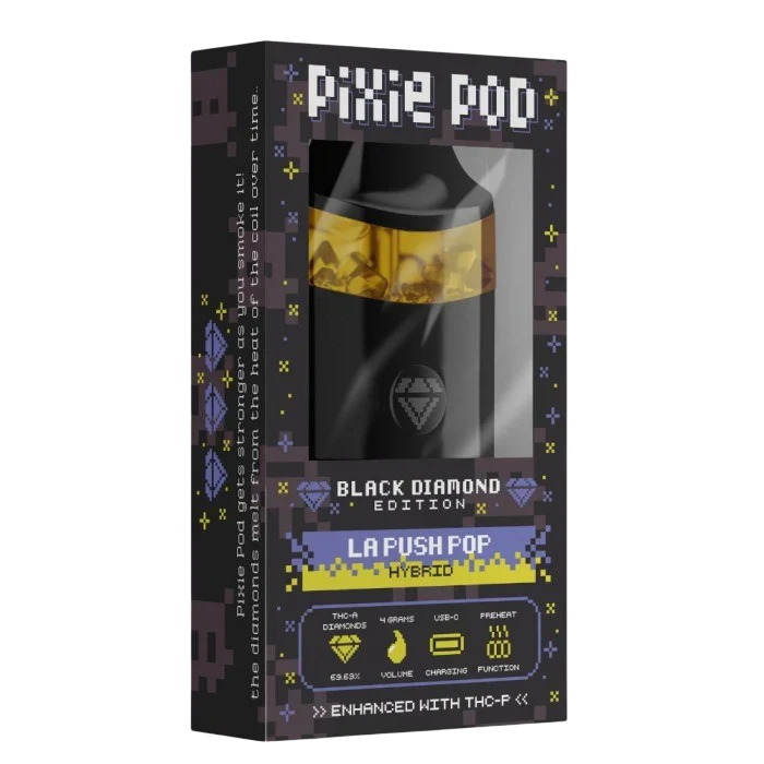 PIXE POD THCA LIVE DIAMOND 4ML DISPOSABLE BLACK EDITION (5CT DISPLAY)