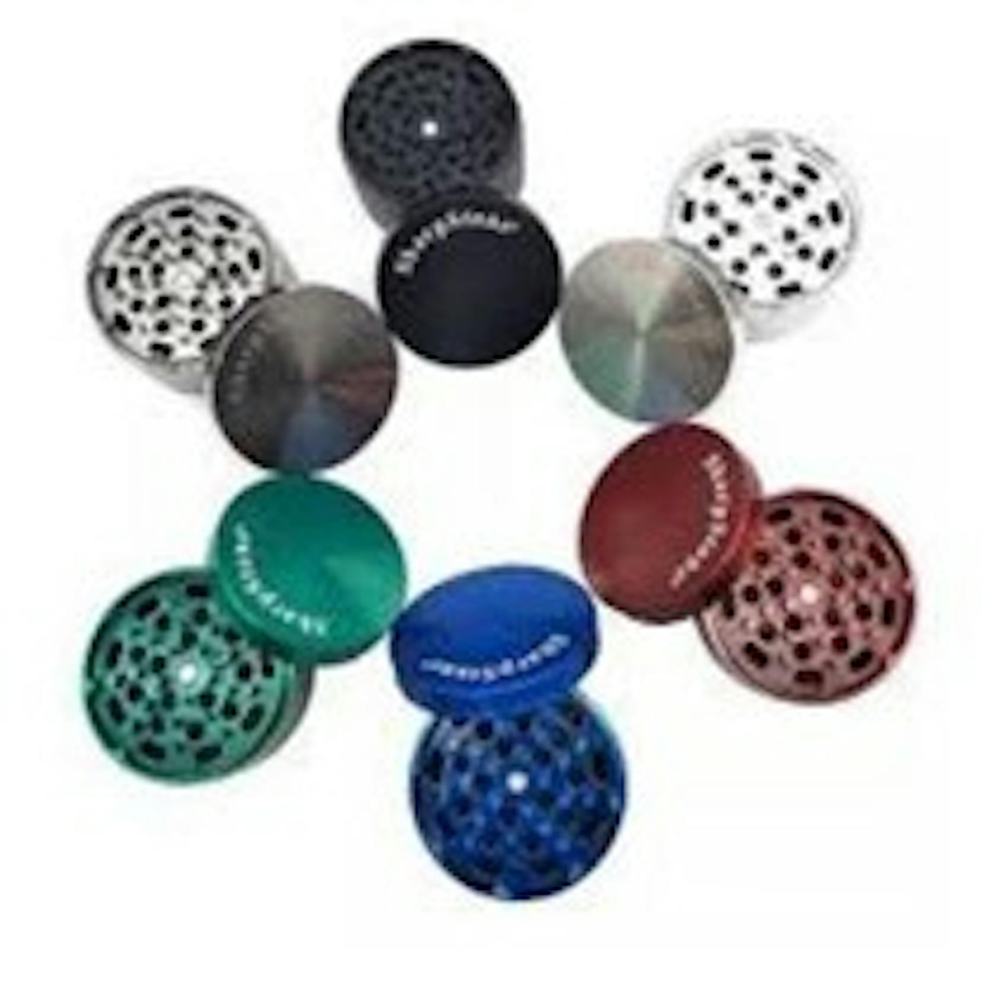 LAS VEGAS DICE DESIGN MANUAL METAL GRINDER 4 PARTS  ASSORTED COLORS (GRZ119Z-XC)