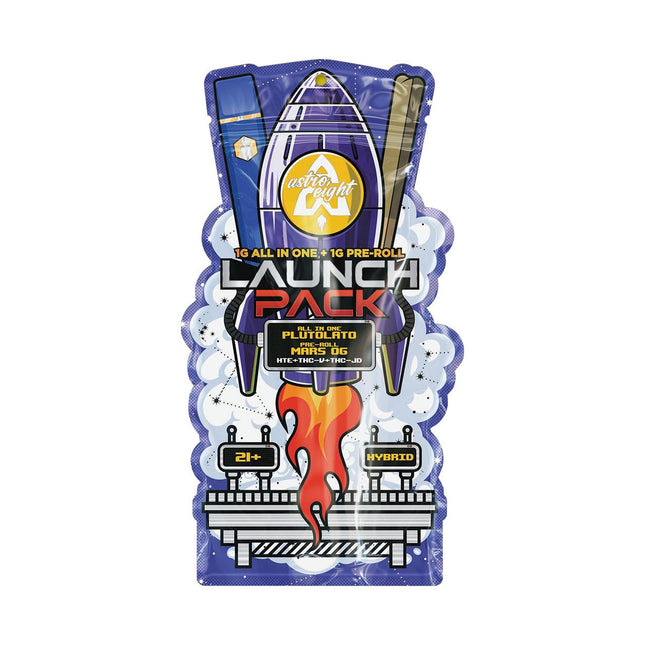 LAUNCH PACK BY ASTRO EIGHT (HTE + THC-V + THC-JD) (1G DISPOSABLE + 1G PRE ROLL) PLUTOLATO & MARS OG (HYBRID) 700433944024