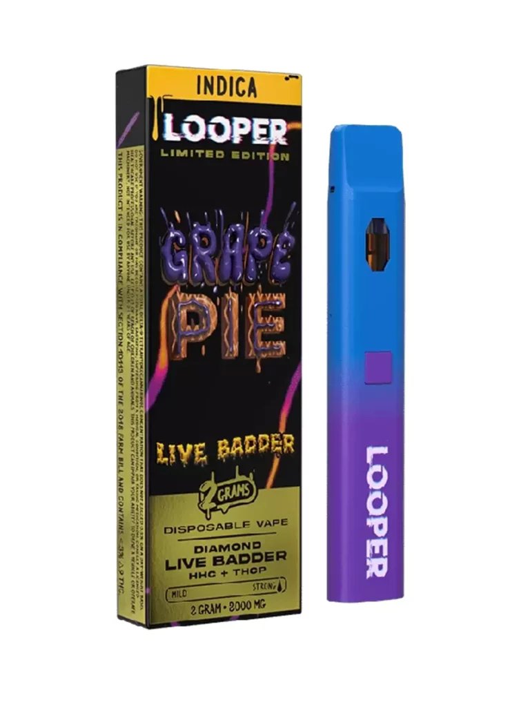 LOOPER LIMITED EDITION DIAMOND LIVE BADDER 2 GRAM CARTRIDGE (HHC + THCP) GRAPE PIE 810110044524