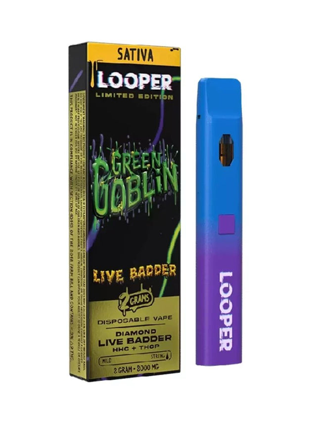 LOOPER LIMITED EDITION DIAMOND LIVE BADDER 2 GRAM CARTRIDGE (HHC + THCP) GREEN GOBLIN 810110044555