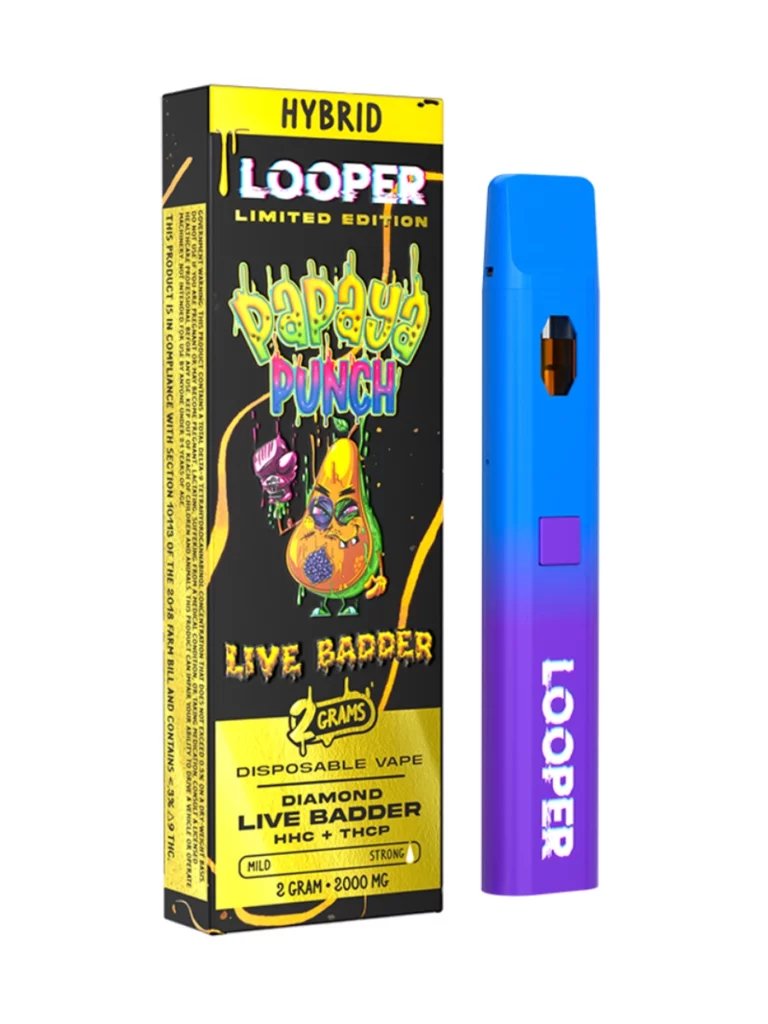 LOOPER LIMITED EDITION DIAMOND LIVE BADDER 2 GRAM CARTRIDGE (HHC + THCP) PAPAYA PUNCH 810110044470