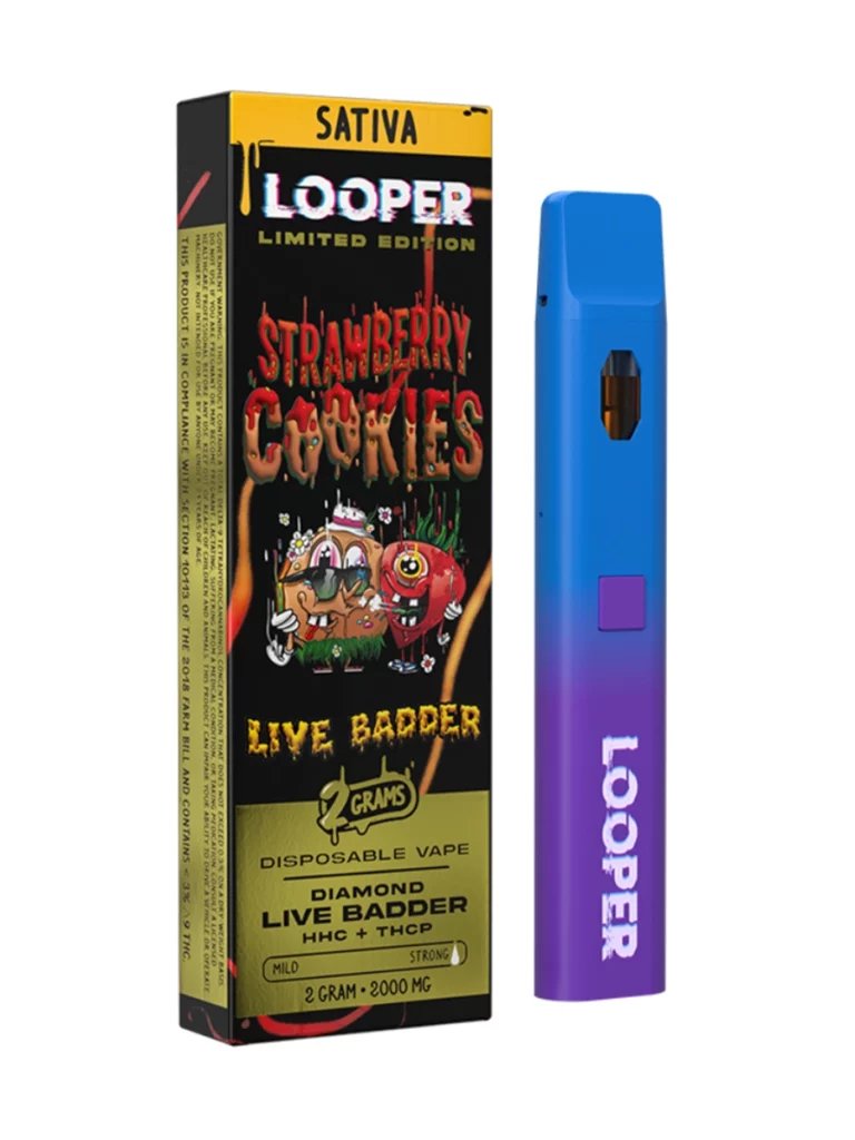 LOOPER LIMITED EDITION DIAMOND LIVE BADDER 2 GRAM CARTRIDGE (HHC + THCP) STRAWBERRY COOKIES 810110044517