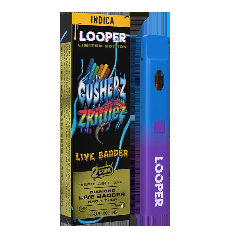 LOOPER LIMITED EDITION LIVE BADDER BLEND 2ML GUSHERZ ZKITTLEZ (INDICA) 810110044241