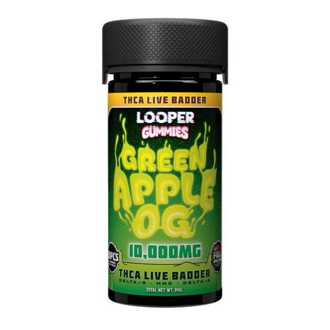 LOOPER THC-A LIVE BADDER GUMMIES 10,000MG GREEN APPLE OG 810110046665