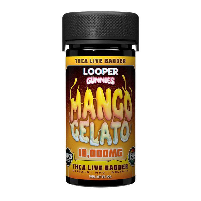 LOOPER THC-A LIVE BADDER GUMMIES 10,000MG MANGO GELATO 810110046672